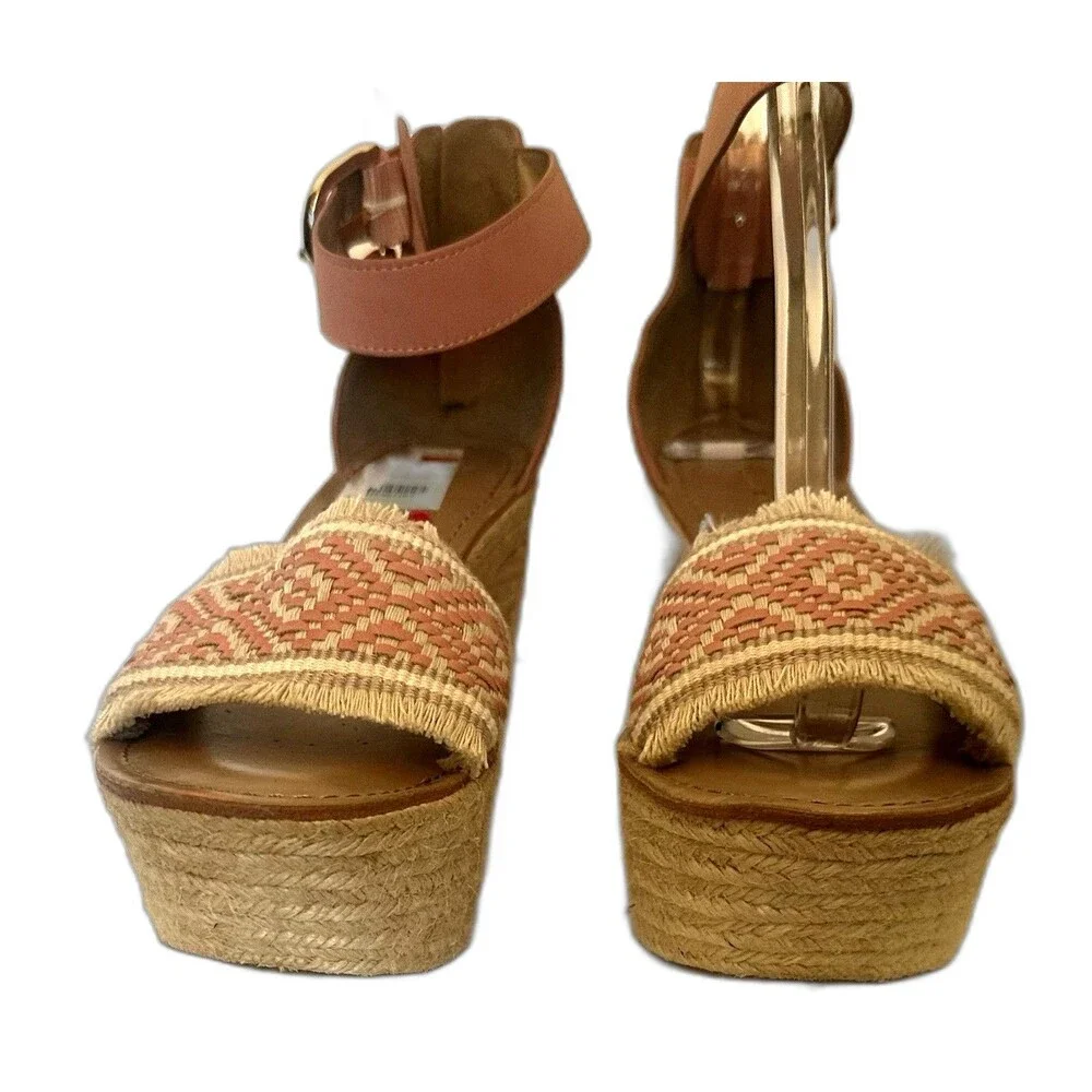 Tommy Hilfiger Terrin Ankle Strap Wedge Sandals, Blush Light Pink Size 8.5